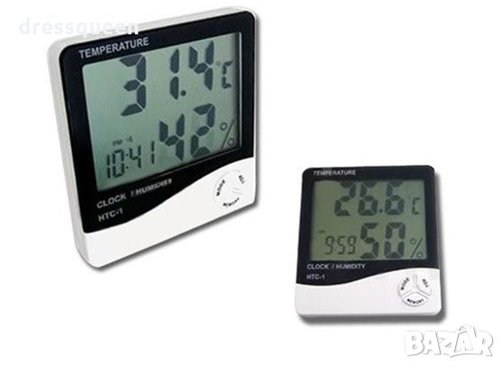 Цифров термометър, часовник и влагомер HTC-1, снимка 15 - Други стоки за дома - 28443755