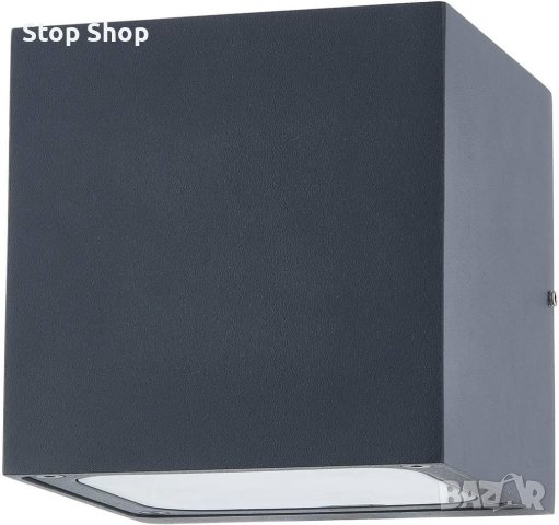 Lucande LED LED стенна лампа на открито Merjem (модерна) алуминиево сив цинк (2 лами, включени крушк, снимка 2 - Лампи за стена - 43940681