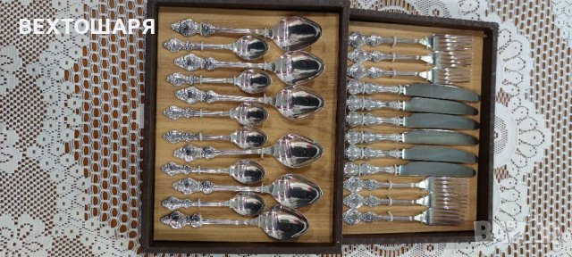 Старинни Дълбоко Посребрени Руски Прибори за Хранене , снимка 8 - Антикварни и старинни предмети - 38587968