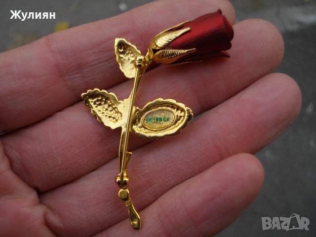 СТАРА БРОШКА РОЗА GREENWICH, снимка 5 - Антикварни и старинни предмети - 43351880