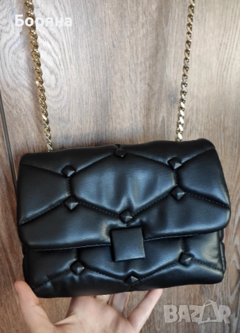 Zara мала кожена черна чанта, снимка 7 - Чанти - 52238234