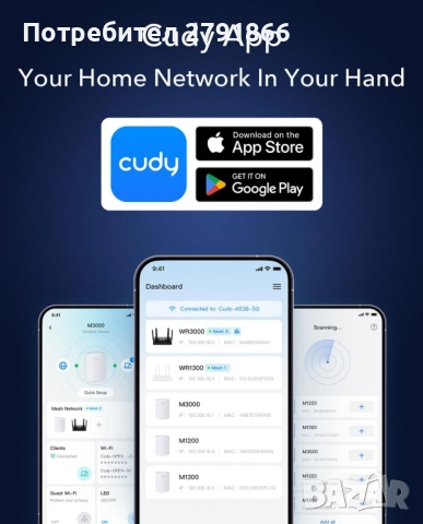 Cudy WR3000E AX3000 гигабитов двубандов Wi-Fi 6 Mesh рутер, MU-MIMO, OFDMA, WireGuard, OpenVPN, WPA3, снимка 8 - Рутери - 52297947