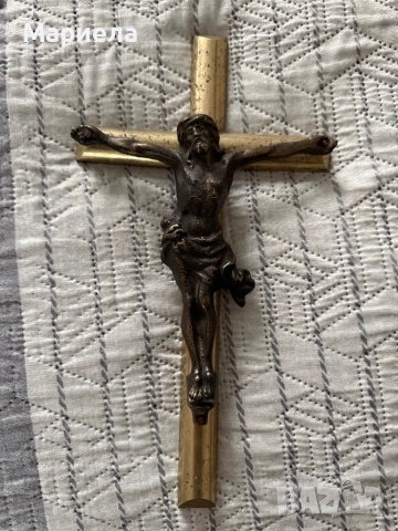 Месингово разпятие,цена 70 лв., снимка 2 - Декорация за дома - 52704073