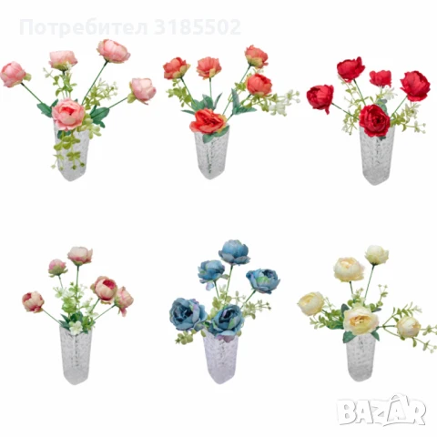 Изкуствени божури, снимка 2 - Изкуствени цветя - 51227212