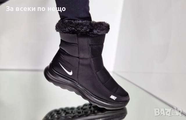 Nike Дамски Черни Апрески С Черен Пух Найк Код P1404, снимка 3 - Дамски апрески - 52178534