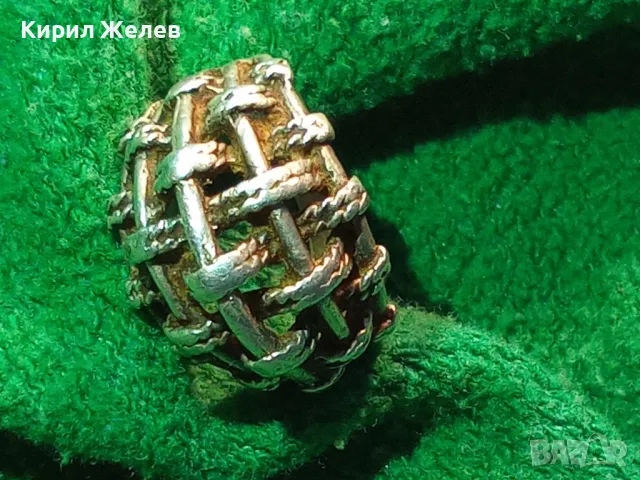 СТАР АЖУРЕН СРЕБЪРЕН ПРЪСТЕН СРЕБРО ВИСОКА ПРОБА с ИНИЦИАЛИ на МАЙСТОРА БП РЪЧНА РЕТРО РАБОТА 49966, снимка 18 - Антикварни и старинни предмети - 49274757