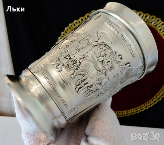 Чаша от калай,халба 300 мл.,Дилижанс. , снимка 7 - Антикварни и старинни предмети - 51582250