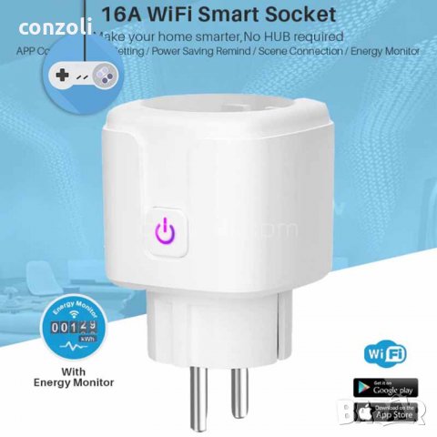 Смарт WiFi Socket преходник 16A за контакт 