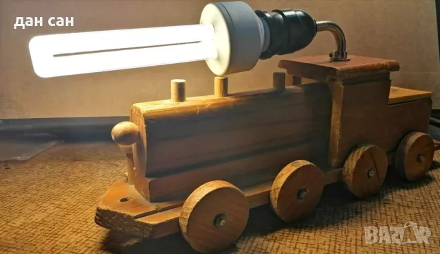 Стийм Пънк ретро Локомотив лампа дървен