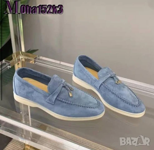 мокасини от естествен велур loro piana 