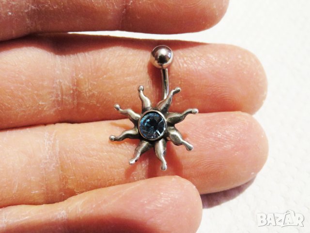 сребърна обица за пъп - бъди екзотична, бляскава и секси  сребро, снимка 3 - Други - 35137136