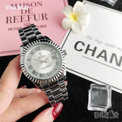 Луксозен дамски ръчен часовник Rolex, стилен Ролекс , водоустойчив, снимка 7 - Дамски - 37074456
