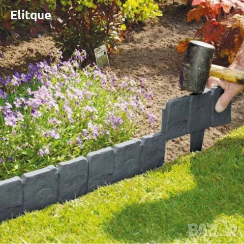 Каменна градинска ограда с визия на естествен камък – комплект 10 броя, снимка 5 - Други стоки за дома - 53040287