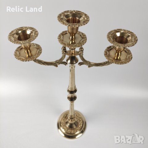 Висок свещник тройка, снимка 2 - Антикварни и старинни предмети - 43536458