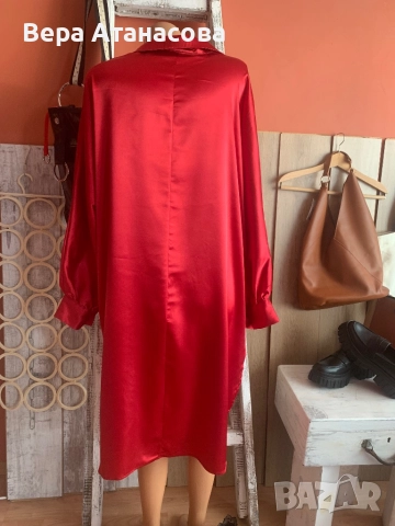 ♥️♥️♥️ Сатенена роккя/туника в свободна кройка💄, снимка 2 - Рокли - 52027219