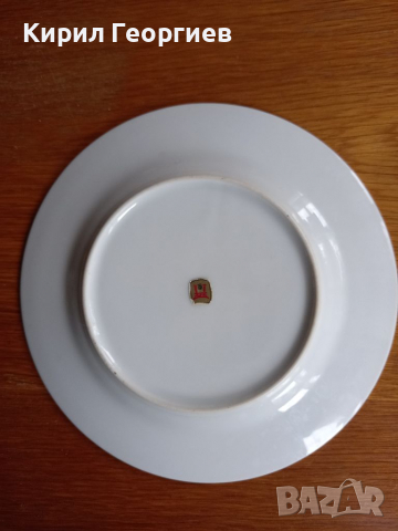 Красиви порцеланови чинии  със златен кант и флорални мотиви , снимка 2 - Чинии - 36408300