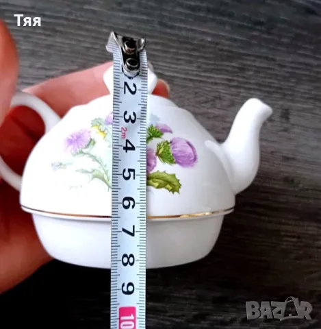 Порцеланово чайниче с чаша 2 в 1, снимка 5 - Други - 48398618
