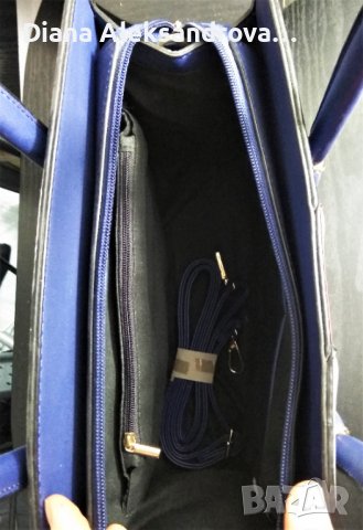 Дамска чанта, тип куфарче, тъмносиня. 26лв., снимка 9 - Чанти - 37371330