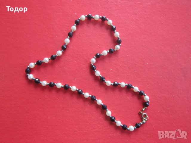 Старинен гердан колие от перли и камъни, снимка 3 - Колиета, медальони, синджири - 36591325
