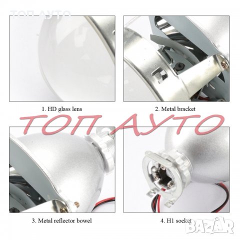 Биксенонови Лупи За Вграждане На Рефлекторен Фар Двойна Светлина 3'' Инча, снимка 4 - Аксесоари и консумативи - 37142319