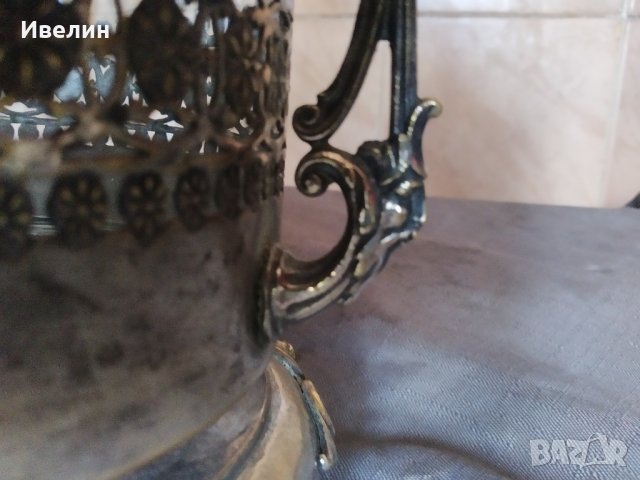 стара посребрена захарница арт деко, снимка 4 - Антикварни и старинни предмети - 32684839