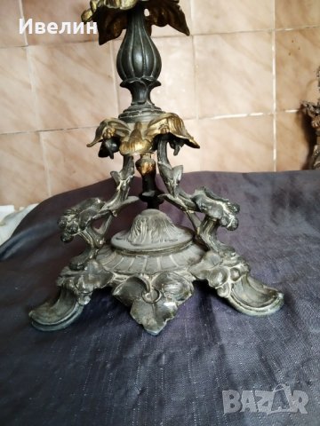 стар бароков свещник, снимка 2 - Антикварни и старинни предмети - 27222111