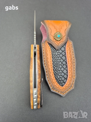 Сгъваем джобен нож,дамаска стомана,съчмен лагер,Flipper Outdoor Tool, снимка 9 - Ножове - 49492670