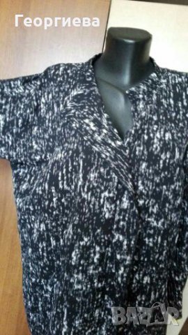 Красива блуза в черно и бяло, с релеф🍀👚M/L,L, XL🍀👚арт.443, снимка 3 - Блузи с дълъг ръкав и пуловери - 29031351