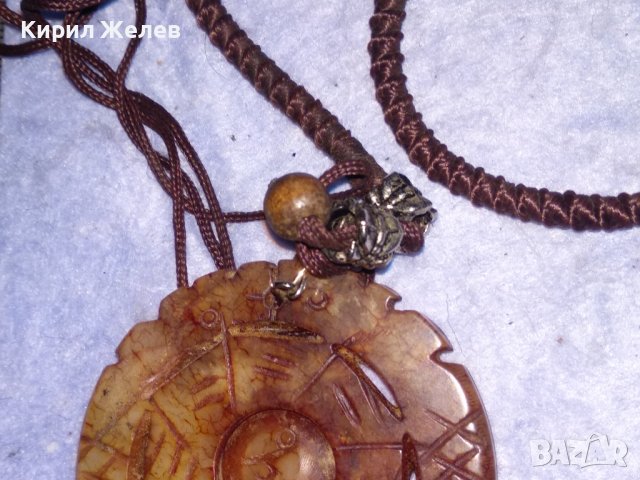 СТАР ТРАДИЦИОНЕН ТИБЕТСКИ НЕФРИТЕН МЕДАЛЬОН РЪЧНО ДВУСТРАННО ОРНАМЕНТИРАН ЕТНО НАКИТ 26120, снимка 10 - Антикварни и старинни предмети - 40471436