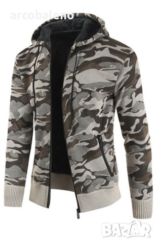 Мъжко плетено яке (жилетка) в камуфлажен цвят, 4цвята , снимка 4 - Якета - 43566874