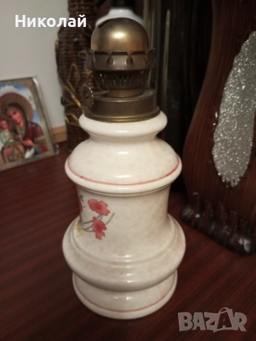 Порцеланова газова , газена лампа, снимка 5 - Антикварни и старинни предмети - 52794986