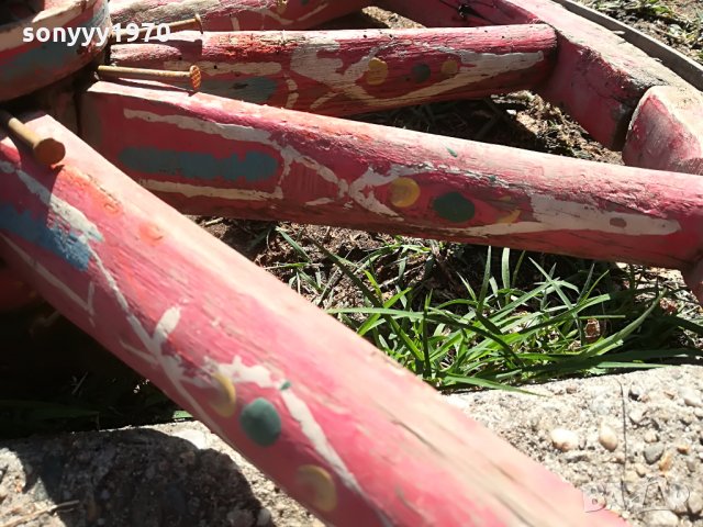 ретро колела от каруца-3бр-метал и дърво, снимка 8 - Колекции - 26549479