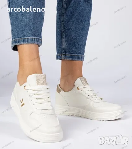 Дамски маратонки със златен и сребърен блясък Emilia, 3цвята , снимка 3 - Маратонки - 49426464