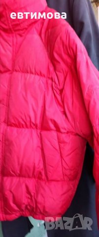 Пухено яке с две лица червено и тъмно синьо, снимка 2 - Якета - 26694241