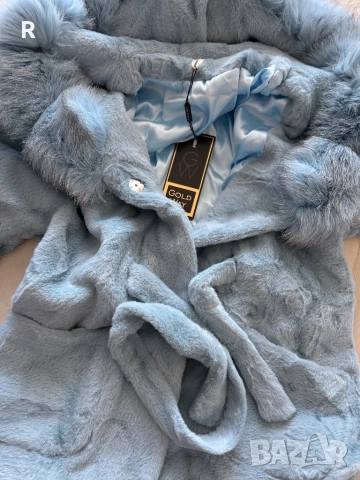 Дамско палто алкантара и лисица