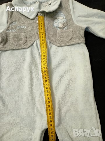 Бебешко плюшено гащеризонче марка Fagottino. За деца 6-9 месеца, снимка 4 - Комплекти за бебе - 43244006