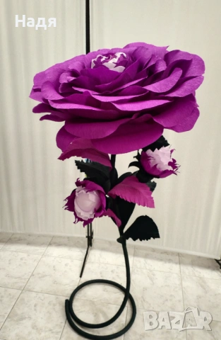 Огромно цвете от креп хартия за украса,фотосесия,подарък