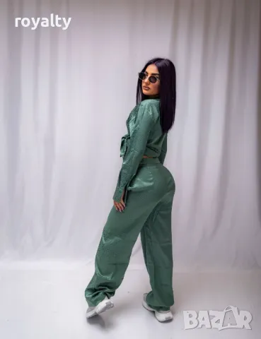 Елегантен зелен дамски комплект , снимка 6 - Комплекти - 49583226
