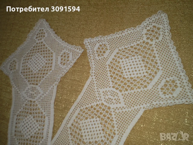 Винтидж плетена на една кука дантела от 30-те години на миналия век, продълговата покривка за маса, , снимка 2 - Покривки за маси - 50959404