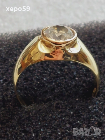 Дамски златен 14 каратов пръстен с брилянт 1,15 карата, снимка 10 - Пръстени - 53074005