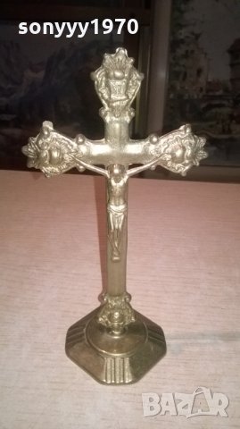 кръст с христос-21х11х8см-мед/месинг-внос швеция