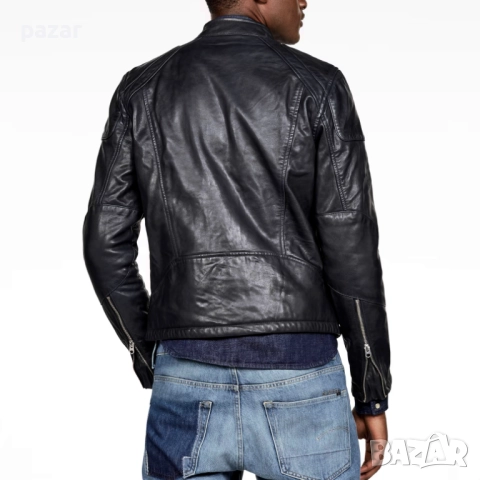 G-STAR Motac-O Biker Оригинално Кожено Мъжко Яке М, снимка 4 - Якета - 51945177