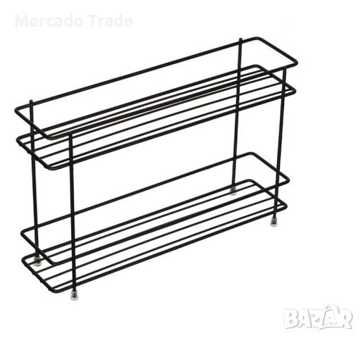 Метален рафт Mercado Trade, За кухня, За съхранение, 2 нива, Черен, снимка 2 - Аксесоари за кухня - 40276036