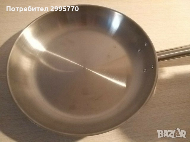 Френски Тиган от неръждаема стомана 28см, снимка 4 - Съдове за готвене - 52888381