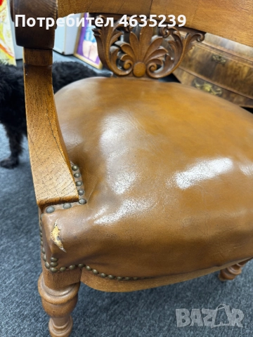 Старинно кресло стол дърворезба, снимка 7 - Столове - 52934544