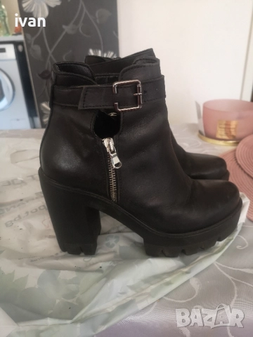 дамски боти с ток естествена кожа 38номер, снимка 5 - Дамски боти - 51866488