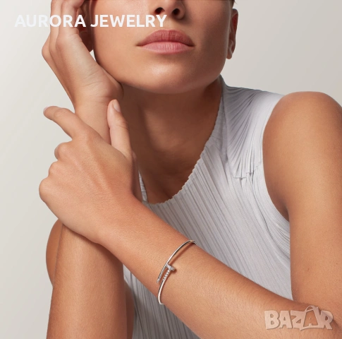 CARTIER Nail Juste un Clou Silver Small Thin Diamonds Гривна Пирон, снимка 9 - Гривни - 53148749