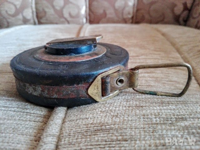 Стара кожена ролетка, рулетка с метална лента 10 м(10.3), снимка 1 - Антикварни и старинни предмети - 44035206