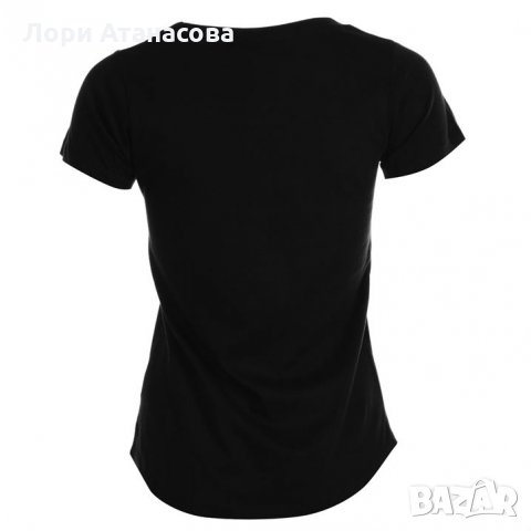  Дамска ежедневна тениска Lee Cooper с къси ръкави и с принт с надпис и бляскави детайли отпред. , снимка 3 - Спортни екипи - 26705473