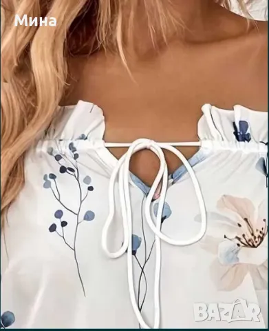 Блуза с дълъг ръкав с флорален принт